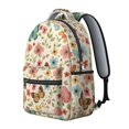 thumbnail image 2 of Butterfly and Flower Pink Pattern Backpack for School, Cute School Bag with Adjustable Shoulder Straps and Padded Back, 15.3"x11"x7.1", 2 of 5