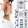 thumbnail image 1 of 8 Sheets Tattoo Sticker 3D Butterfly Flower Temporary Tattoo Body Sticker, 1 of 10
