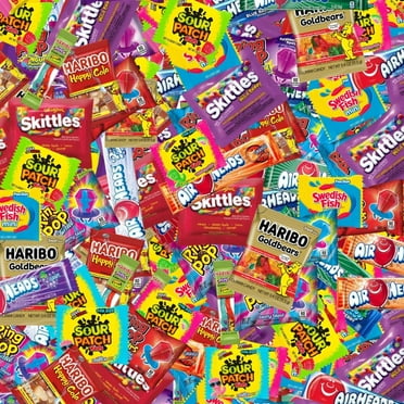 Assorted Bulk Candy Mix -Skittles, Air Heads, Swedish Fish, Sour Patch Kids, Haribo, Starburst, Jolly Rancher - Individually Wrapped Candy (2 lb)