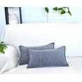 thumbnail image 4 of Textured Chenille Lumbar Pillow Covers Pack of 2 Grey 12x20 inches , Solid Gray Cushion Cases For Sofa Accent Chair Couch, Rectangular Small Pillowcases, 4 of 7