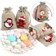 thumbnail image 3 of Christmas Hessian Bags, 12 Xmas Burlap Jute Gift Bag with Drawstring for Holiday, 3 of 5