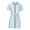 Light Blue, variant on Pntutb Women's Summer Lace Up Waist Short Sleeve Zipper Pocket Slim Denim Dress