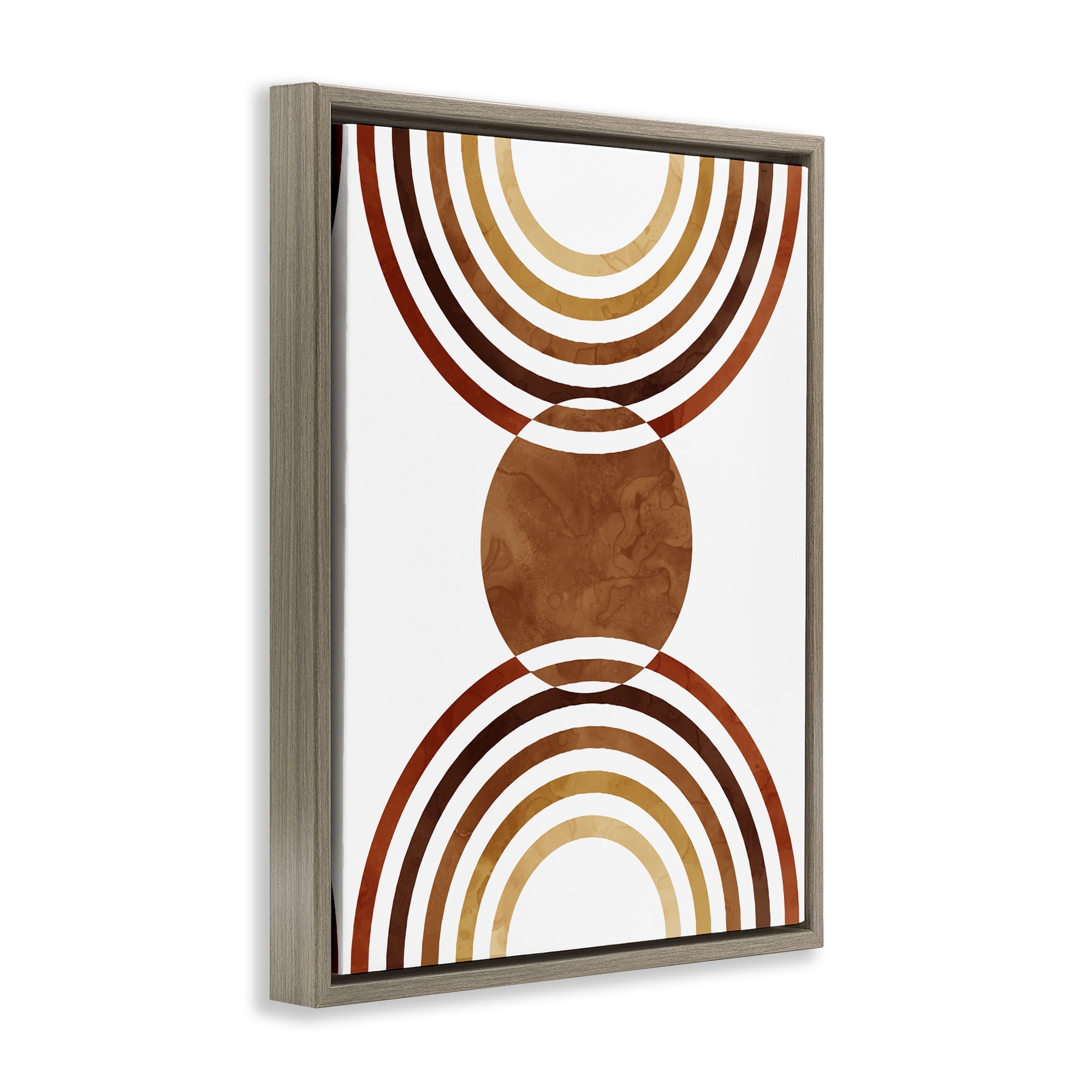 Stupell Industries Boho Earthy Arches Abstract Painting Brown Floater Framed Canvas Art Print Wall Art, 17 x 21