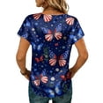 thumbnail image 5 of KDDYLITQ States 250th Anniversary Shirts Womens Usa Star Stripes Crew Neck Red White Blue Tees Usa Flag Short Sleeve Lightweight Tops Birthday Work Clothes Blue S, 5 of 5