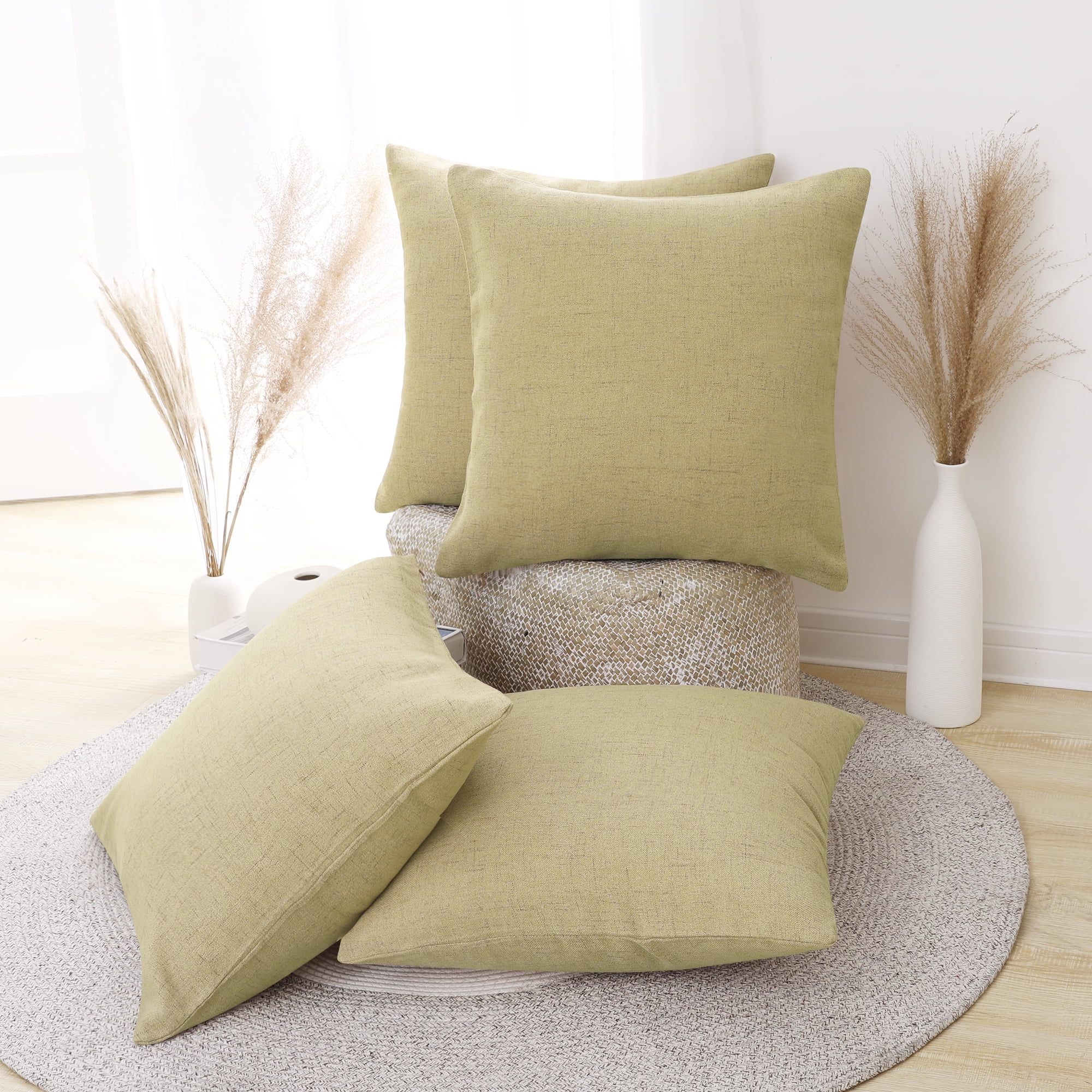 Deconovo Decorative Throw Pillow Covers Burlap Cushion Cases Vintage