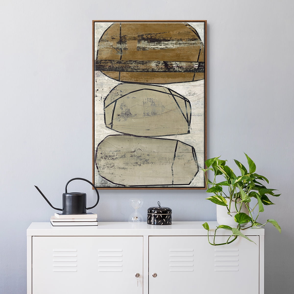 Dim Sum I Framed Premium Gallery Wrapped Canvas - Ready to Hang - 17 x 25 - Walnut Floating Frame