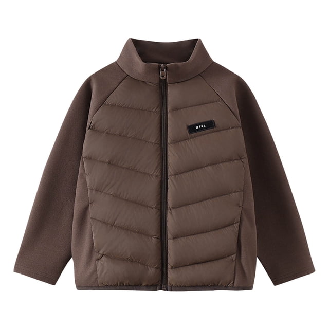 RXIRUCGD Manteau à Manches Longues pour Enfants à Col Rond, Bas à Manches Longues en Peluche ( Kaki, Taille : 7 Ans )