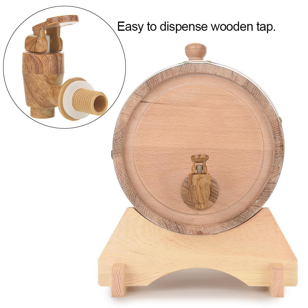 1.5L/3L Solid Wooden Wine Barrel Dispenser with Tap for Storage Or Aging Whiskey Beer Tequila Spirits Oak Wine Barrel with Rack