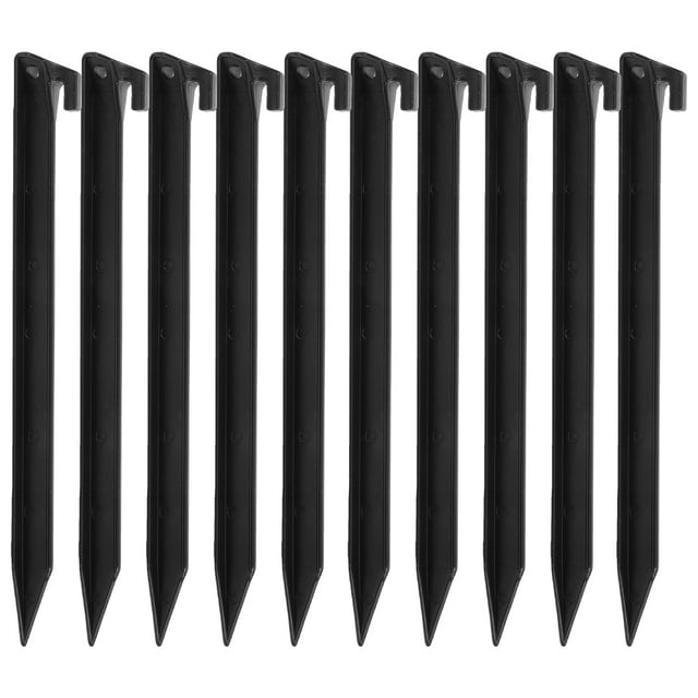 10 estacas de plástico para tienda de campaña, portátiles y resistentes.