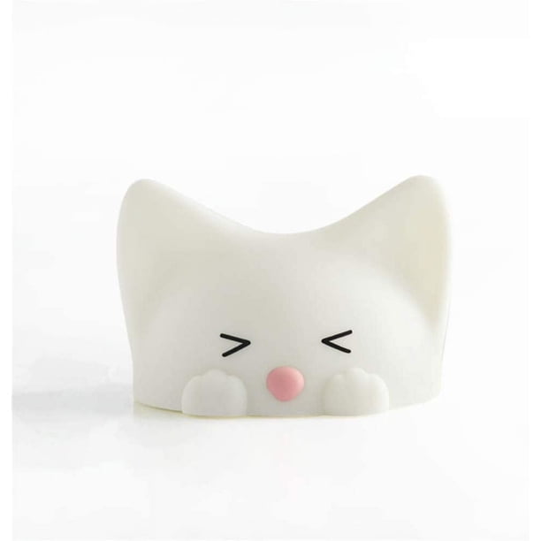 Luz nocturna de silicona suave para niños - Gato lindo - 7 variaciones de color - LED - Lámpara de noche infantil