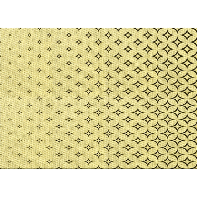 Ahgly Company Tapis d'Intérieur Lavables en Machine Rectangle Transitionnel Jaune Soleil, 7' x 9'