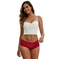 thumbnail image 4 of Unique Bargains Women's Lace Ice Silk Mid Rise Comfort Underpants S Wine Red, 4 of 6