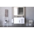 thumbnail image 2 of Amazon 36" White Wood Floating Vanity White  Left Top with Brushed Trim, 2 of 8
