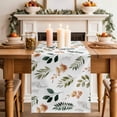 thumbnail image 4 of Spring Leaves Flowers Cotton Linen Table Runner for Dining Kitchen, Rustic Flower Pastoral Botanical Wedding Outdoor Party Tablerunners, Dresser Scarf Coffee Tablecloth Runners 13x70 Inches, 4 of 9