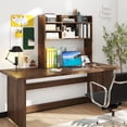thumbnail image 4 of Gymax 3-Tier Desktop Bookshelf w/ 6 Shelves Desk Organizer for Computer Desk Brown, 4 of 10