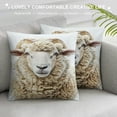 thumbnail image 3 of JEUXUS Sylvie Sheep Bangs Portrait Short Plush Pillowcase Soft and Durable White, 3 of 5