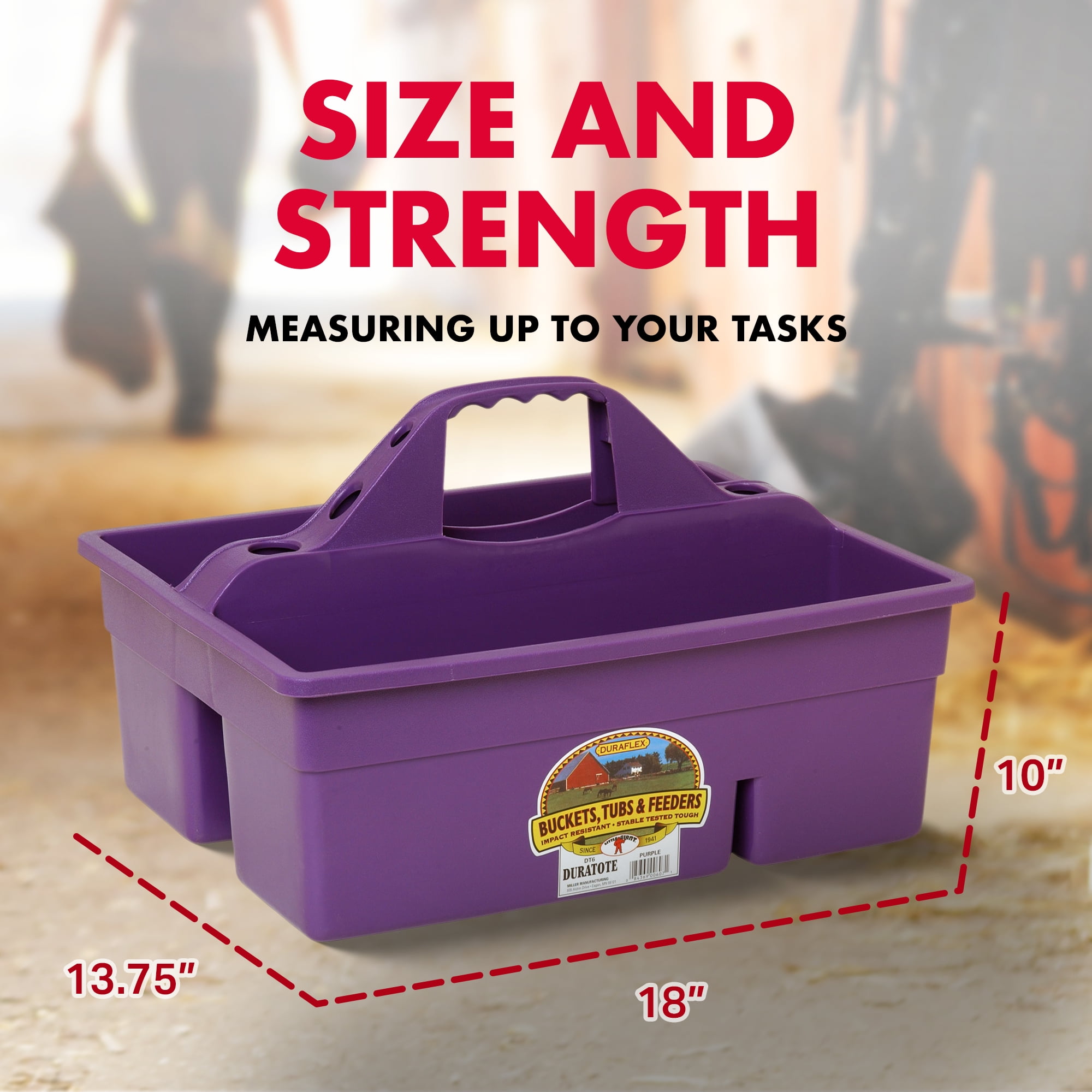 Little Giant DuraTote Box Organizer w 2 Compartment Grip Handle Purple Walmart