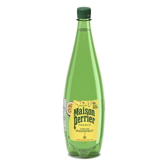 Maison Perrier Forever Passion Fruit, Sparkling Water Beverage, Natural Passion Fruit Flavour, No Calories, No Sweeteners, No Sodium, Sourced & Bottled In France, 1 L