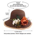 thumbnail image 7 of Jiibva Summer Straw Hat for Women Large Brim Color Matching Sun Hat with Flower Decoration Travel Foldable Bucket Hat for Outdoor, 7 of 7