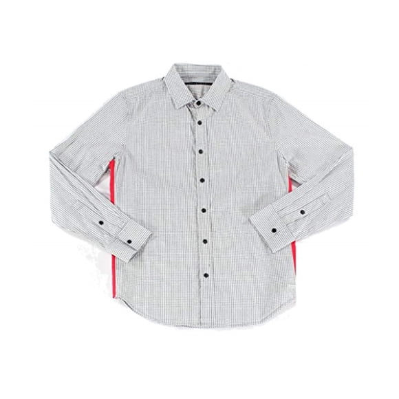 Camisa abotonada Sean John con detalle lateral para hombre gris extragrande