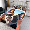 thumbnail image 3 of Bulldog Francés Conjunto de sábanas temático, trío de piezas, cómodo y amigable con la piel, diseño único, regalo de decoración para el hogar para familiares, amigos y fans,140cm *210cm, 3 of 6
