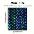 thumbnail image 6 of 60"x80" Cozy Fish Scale Fleece Blanket Super Soft Machine Washable All-Season Comfort Vibrant Iridescent Blue & Green Geometric Pattern Multi-Purpose Throw for Home Decor, 6 of 7