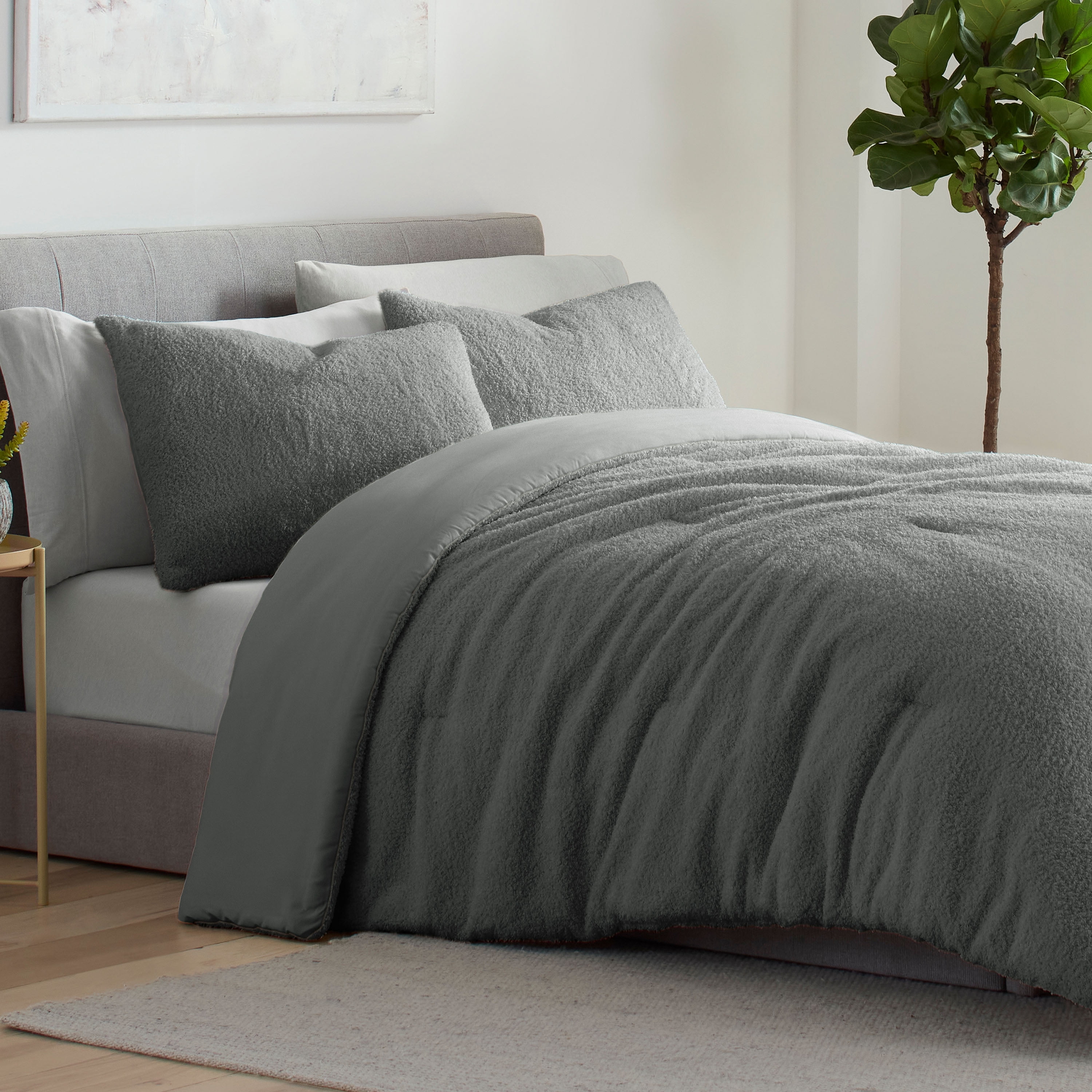 Vellux Cloud 2-Piece Plush Comforter Set, Down Alternative, Twin, Charcoal