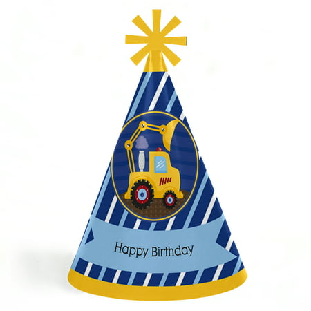 Construction Truck Cone Happy Birthday Party Hats for 