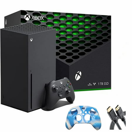 Microsoft Xbox Series X 1TB SSD Gaming Console with 1 Xbox Wireless Controller - Black, 2160p Resolution, 8K HDR, Wi-Fi, w/Silicone Controller Cover Skin + HDMI CABLE
