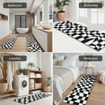 thumbnail image 5 of Black and White Wavy Checkerboard Pattern Kitchen Rugs Sets Of 3,Kitchen Runner Rugs Non Skid Washable,Decorative Kitchen Floor Mats for Kitchen,Sink,Laundry,17"x30"+ 17"x47" + 17"x59", 5 of 6
