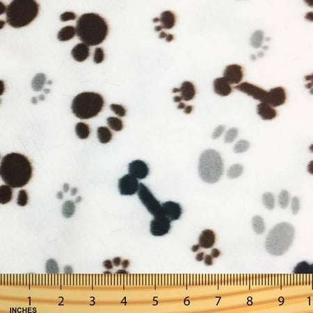 Friendly Fabric (SHASON TEXTILE (2 Yards cut) POLAR FLEECE FABRIC 100% POLYESTER ANTI-PILL, New Friendly Big Paws, Available in Multiple)