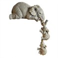 thumbnail image 1 of Figura de elefante madre colgante de 3 piezas con dos bebés, de resina, para decoración del hogar, que cuelga del borde de una estantería., 1 of 4