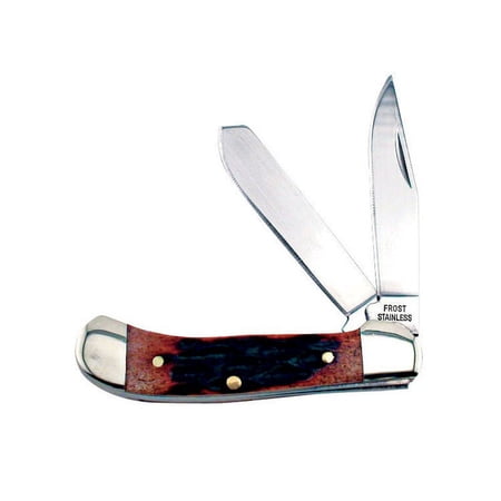 Frost Cutlery 15-191CBB Baby Saddlehorn Pocket Knife Chestnut 2-Blade - Quantity 1