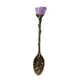 thumbnail image 2 of Natural Amethyst Tooth Flower Spoon Ice Cream Dessert Spoon Creative Carved Long Handle Stirring Soup Spoon Yellow, 2 of 5