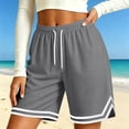 thumbnail image 4 of Favoffer Women High Waist Drawstring Athletic Shorts Casual Summer Beach Vacation Lounge Workout Gym Running Shorts with Pockets, 4 of 7
