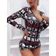 thumbnail image 4 of Nuevo pijama corto navideño de moda para mujer, mono de una pieza con botones y manga larga con estampado de letras, pijama para estar en casa, 4 of 4