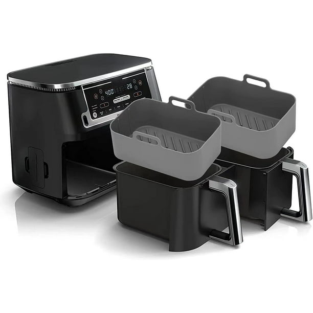 2Pcs Air Fryer Silicone Pot Rectangular for Ninja Foodi Dual DZ201