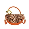 thumbnail image 6 of Baguery Women's Leopard Print Semi-Circular Saddle Bag - Elegant PU Leather Tote/Shoulder/Crossbody Handbag (9.8×2.7×5.1in)​, 6 of 9
