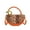 Orange, variant on Women's Leopard Print Semi-Circular Saddle Bag - Elegant PU Leather Tote/Shoulder/Crossbody Handbag (9.8×2.7×5.1in)​