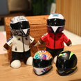 thumbnail image 1 of Oso de peluche creativo para motocicleta, oso de peluche con casco, chaqueta, ropa, muñecas de peluche, almohada suave, regalo para niños, 1 of 4