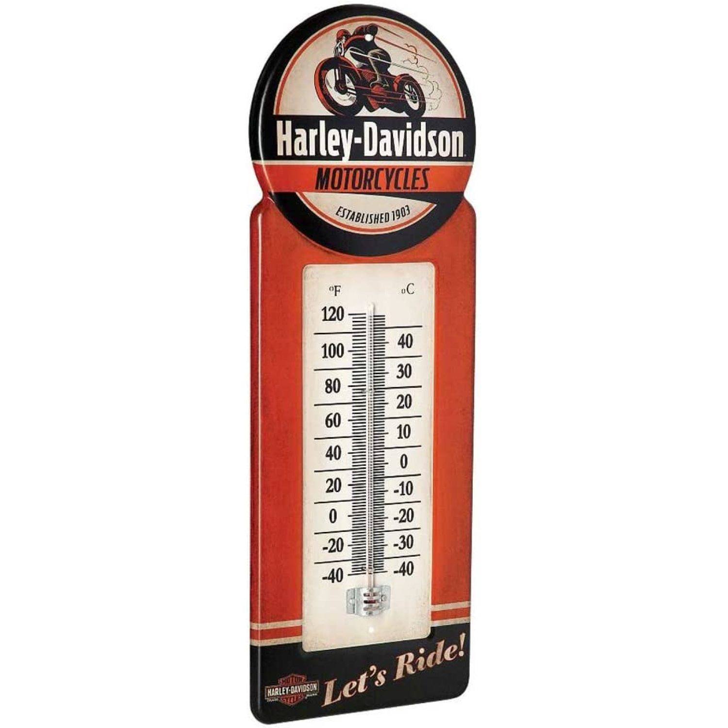 Codllyne Tin Thermometer, Vintage HD Motorcycle Metal Design HDL10098