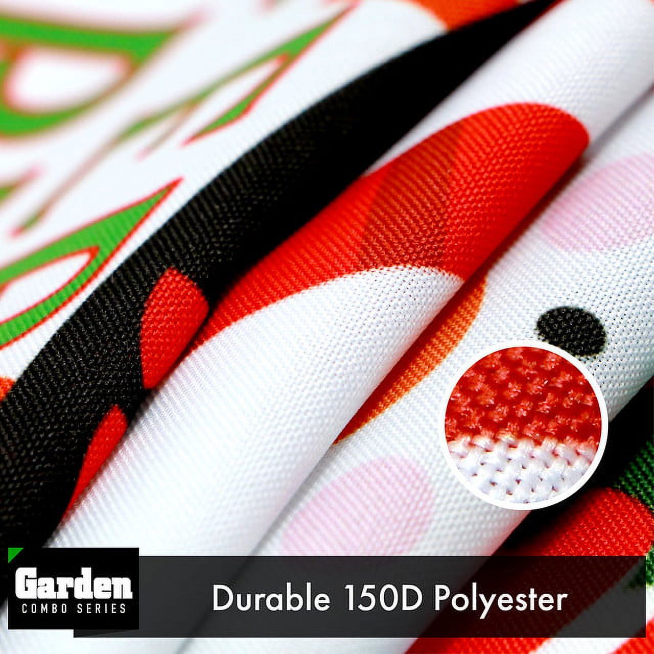 G128 2sets: 36"x16" Garden Yard Flag Stand Black & 12"x18" Christmas Garden Flag Penguin Candy Cane