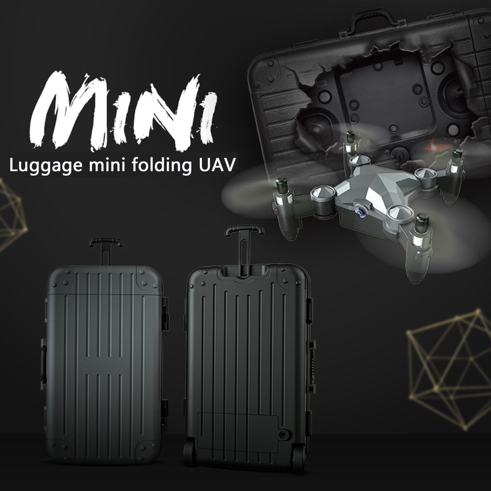 DH 120 Mini Suitcase UAV Folding Quadcopter HD Aerial Remote