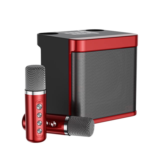 Máquina de Karaoke con 2 micrófonos inalámbricos altavoz cantante de 10W para adultos/niños