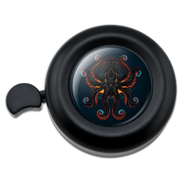 Black Octopus in the Abyss Bicycle Handlebar Bike Bell