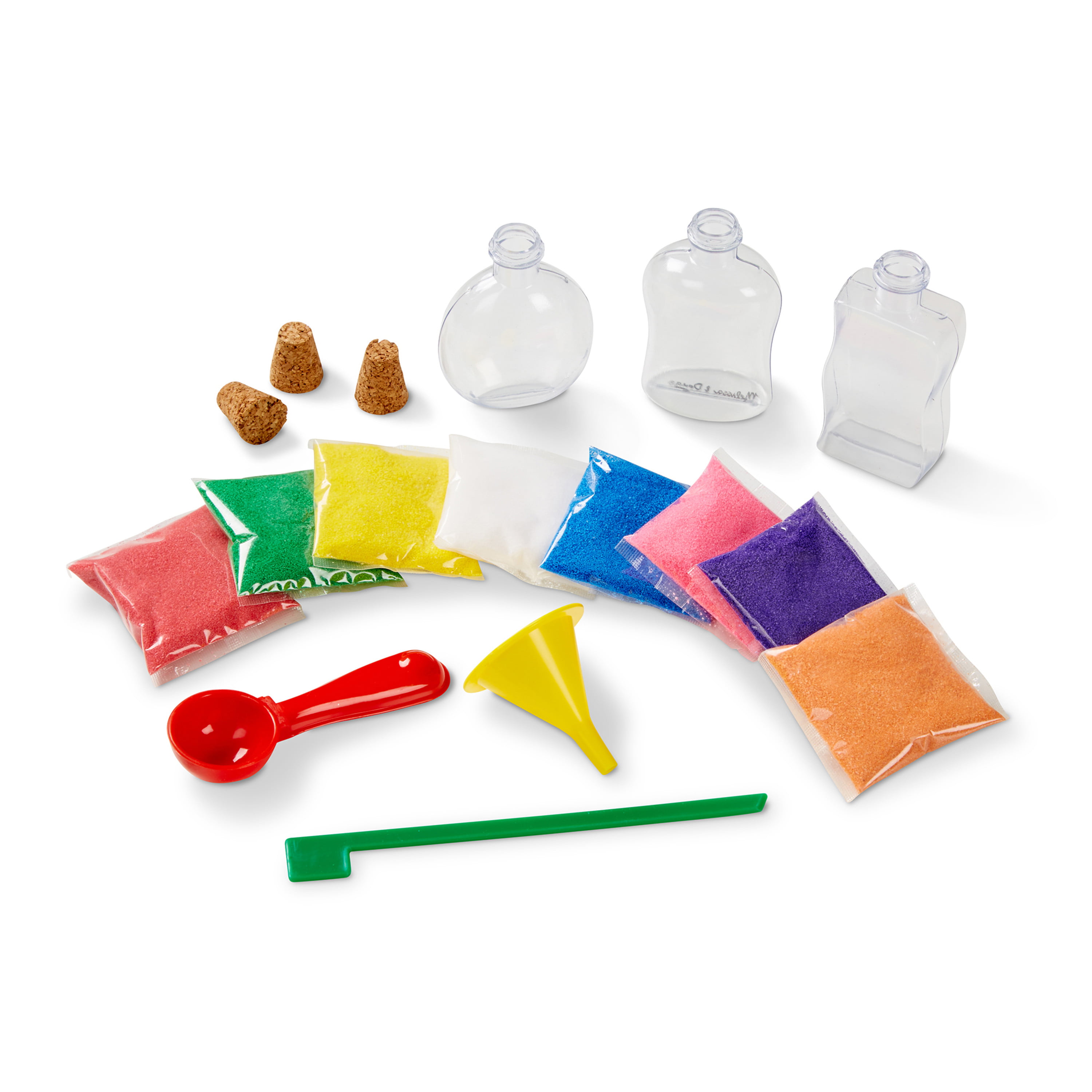 Sand Art Kit for Ages 3 to 10 - Everything Kids Need for Fun DIY Crafts -  16 Sand Peel&Sprinkle Pictures, 2 Sand Art Bottles, 8 Jars of Colored Sand