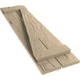 thumbnail image 6 of Ekena Millwork 11 1/2"W x 68"H Rustic Two Board Spaced Board-n-Batten Hand Hewn Faux Wood Shutters w/Z-Board (Per Pair), Primed Tan, 6 of 11