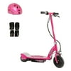 Razor E100 24V Electric Girls Scooter (Pink) with Helmet, Elbow & Knee Pads