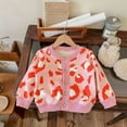 thumbnail image 3 of GDREDA Veste Cardigan Mignon pour Filles Manches Longues Boutonné Tricoté à Carreaux Col Rond Pull Décontracté Rose, 4-5 Ans, 3 of 3