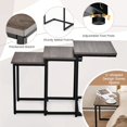Alpinel Nesting Table Set of 3, Rectangle Stacking Side End Table w ...